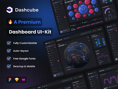 Dashcube – 仪表板 Ui 套件(Dashcube – Dashboard Ui Kit)