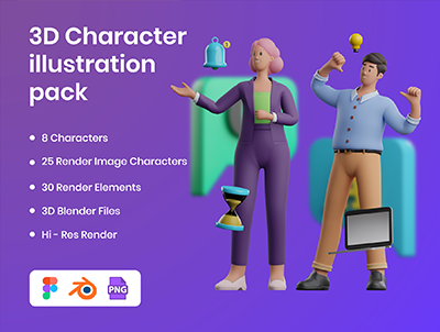 3D 商业插图字符包(3D Business Illustration Character Pack)