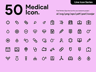 50 医疗线图标(50 Medical Line icon)