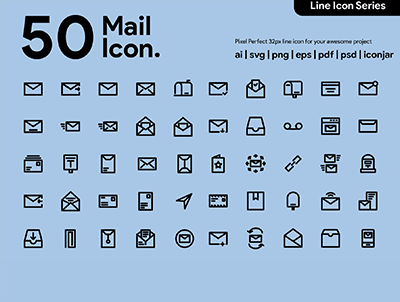 50 邮件线路图标(50 Mail Line icon)