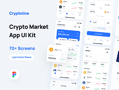 Cryptoline – 加密市场应用程序 UI 套件(Cryptoline – Crypto Market App UI Kit)