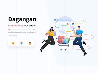 Dagangan-电子商务和商业插图包(Dagangan – E-commerce and Business Illustration Pack)