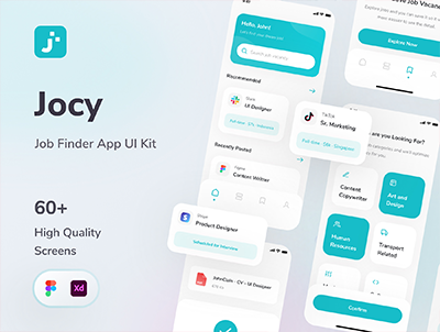 Jocy – Job Finder 应用程序 UI 套件(Jocy – Job Finder App UI Kit)
