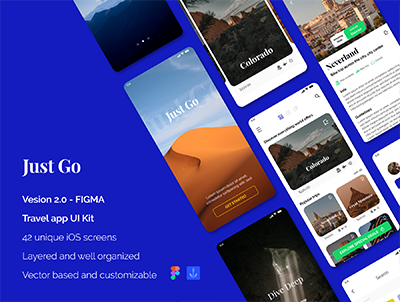 Just Go 2.0 旅游应用 – Figma 版(Just Go 2.0 travel app – Figma version)