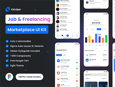 Kimber – 工作和自由职业市场 UI 套件(Kimber – Job & Freelancing Marketplace UI Kit)