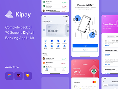 Kipay – 数字银行应用程序 UI 套件(Kipay – Digital Banking App UI Kit)