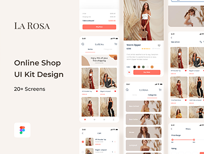 La Rosa – 在线商店应用程序 UI 套件(La Rosa – Online Shop App UI Kit)