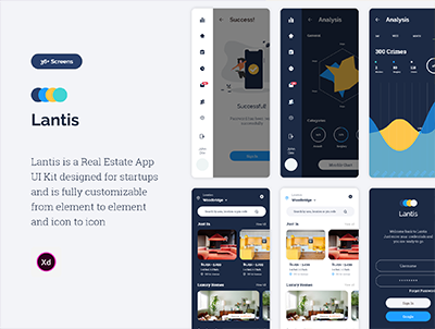 Lantis 房地产应用程序 UI 套件(Lantis Real Estate App UI Kit)