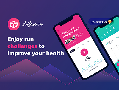Lifesum Health and Fitness 移动应用程序 – UI 套件(Lifesum Health and Fitness Mobile App – UI kit)