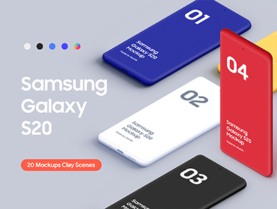 三星 Galaxy S20 – 20 个粘土模型(Samsung Galaxy S20 – 20 Clay Mockups)