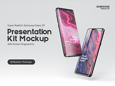 三星 Galaxy S9 演示样机套件(Samsung Galaxy S9 Presentation mockup Kit)