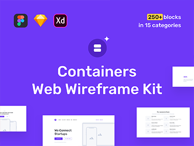 容器网络线框套件(Containers Web Wireframe Kit)