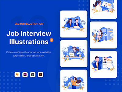 工作面试插图(Job Interview Illustrations)