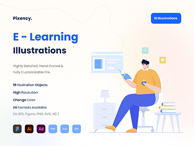 电子学习插图包(E-Learning Illustration Pack)
