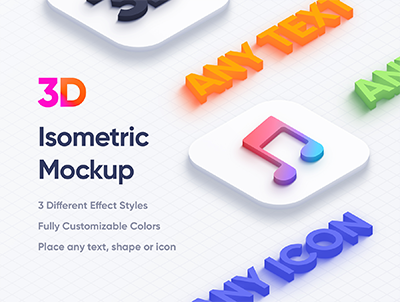 等距 3D 模型(Isometric 3D Mockups)