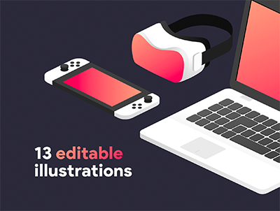 等距电子插图(Isometric electronics illustrations)