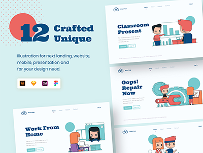 精心打造的独特插画创业团队！(Crafted Unique Illustration Startup Team!)