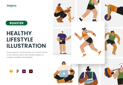 Roaster – Healthy Life Illustration – 烘焙机-健康生活图