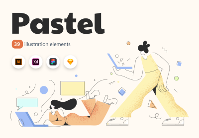 粉彩插图-Pastel illustrations