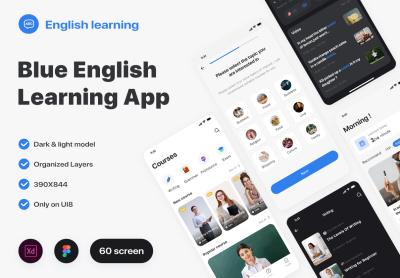 蓝色英语学习应用-Blue english learning app