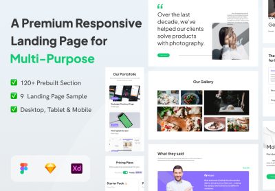 Nakia – 多用途的响应式登陆页面Responsive Landing Page for Multi Purpose
