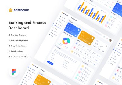 软银 银行和金融仪表板-Soft Bank Banking And Finance Dashboard