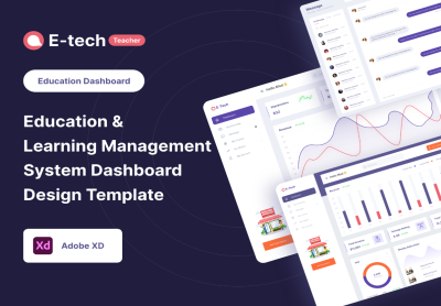 Etech 教师仪表板设计模板-Etech Teacher Dashboard design Template