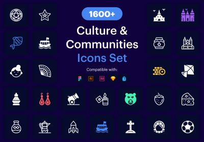 1600+ Culture and Communities Vector Icons-1600+ 文化和社区矢量图标