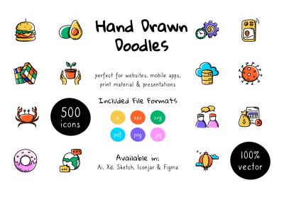 500 Doodle Icons-500 个涂鸦图标
