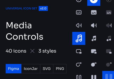 Media Controls Icon Set-媒体控件图标集