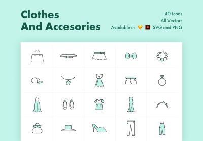 Clothes & Accessories Icons – 衣服和配饰图标