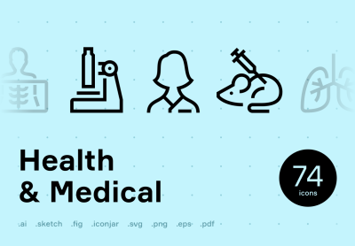 Health & Medical Line Icons – 健康与医疗线图标