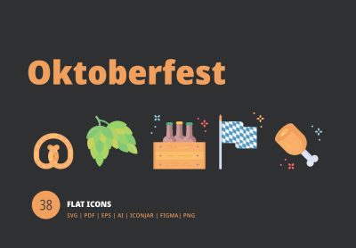 Oktoberfest Flat Icons – 慕尼黑啤酒节平面图标