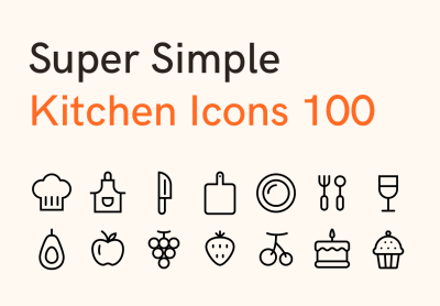 Super Simple Kitchen Icons 100 – 超级简单的厨房图标 100
