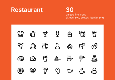 Restaurant icons – 餐厅图标