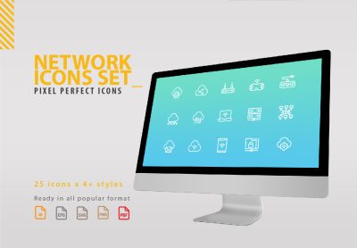 150 Network Icons Set – 150 网络图标集