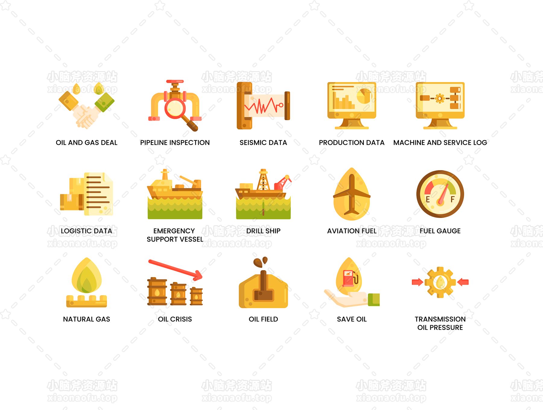 65 个石油和天然气图标 |焦糖系列