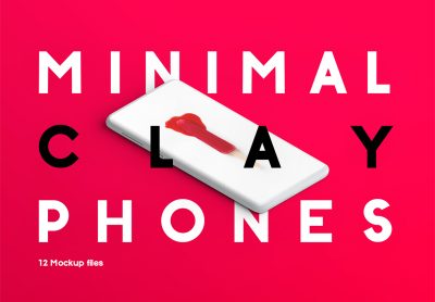 Minimal Clay Phones Mockup – 最小的粘土手机模型