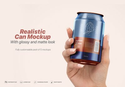 Realistic Can Mockup Set – 现实可以样机集