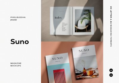 Suno Magazine Mockup Kit – Suno杂志样机套件
