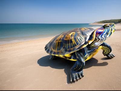 红耳彩龟 Red-eared-slider turtle