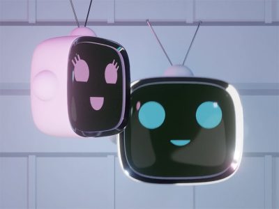 Blender工程-2个Robots卡通动画场景工程