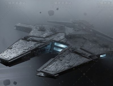 Blender工程-宇宙星际多边形飞船 科幻感 未来机械感